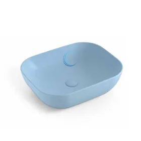 כיור מונח חרס 9851 מעוצב 50/40/14.5 ס"מ תכלת מט