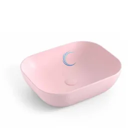 כיור מונח חרס 9851 מעוצב 50/40/14.5 ס"מ ורוד מט