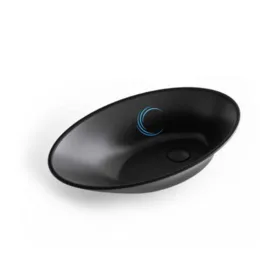 כיור מונח חרס 9864 מעוצב 55/32/14 ס"מ שחור מט