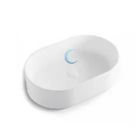 כיור מונח חרס 9849 מעוצב 56.5/36.5/14.5 ס"מ לבן מט