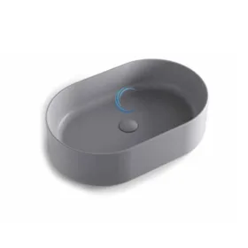 כיור מונח חרס 9849 מעוצב 56.5/36.5/14.5 ס"מ אפור כהה מט