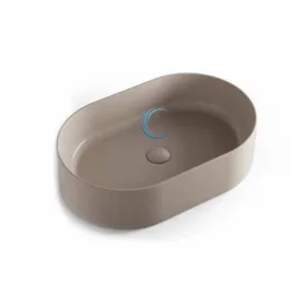 כיור מונח חרס 9849 מעוצב 56.5/36.5/14.5 ס"מ מוקה מט