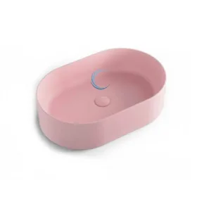 כיור מונח חרס 9849 מעוצב 56.5/36.5/14.5 ס"מ ורוד מט