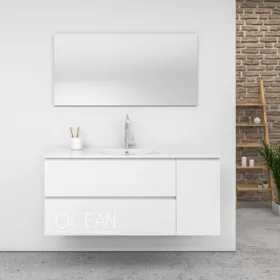 ארון אמבטיה תלוי יוקרתי רוברטו משטח בגוון אפוקסי משטח חרס אינטגרלי