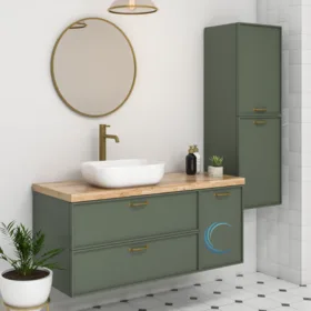 ארון אמבטיה תלוי יוקרתי אמה בגוון אפוקסי משטח בוצ'ר או קוריאן לבן