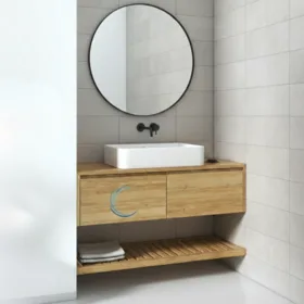 ארון אמבטיה תלוי יוקרתי כרמן משטח בוצ'ר או קוריאן לבן