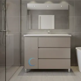 ארון אמבטיה עומד אביאל בגוון אפוקסי משטח חרס אינטגרלי שקוע