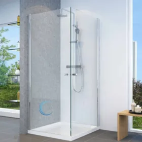 מקלחון סטנדרט פינתי 6 מ"מ פרופיל ניקל מבריק - 2 דלתות In/Out