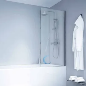 אמבטיון כנף 6 מ"מ פרופיל ניקל מבריק - דלת