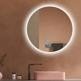 מראה מרחפת עגולה עם תאורת לד קוטר 80 ס״מ- מפשיר אדים