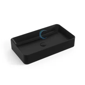 כיור מונח חרס 9015 מעוצב 60/34/11 ס"מ שחור מט