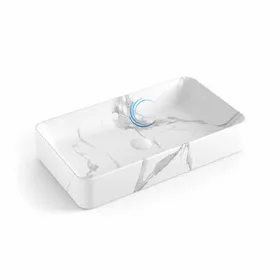 כיור מונח חרס 9015 מעוצב 60/34/11 ס"מ לבן מט קלקתא