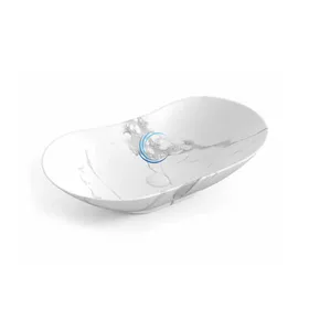 כיור חרס 9224 מעוצב 64/37/16 לבן מט קלקתא