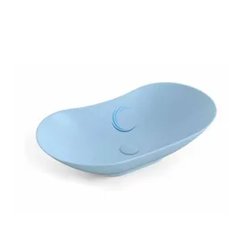 כיור חרס 9224 מעוצב 64/37/16 תכלת מט