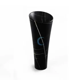 כיור עומד חרס 9604 פריסטנד קוטר 42.5 ס"מ בגוון שחור מט קלקתא