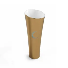 כיור עומד חרס 9604 פריסטנד קוטר 42.5 ס"מ בגוון זהב מבריק