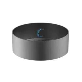 כיור מונח נירוסטה 9382 קוטר 40 ס"מ בגוון אפור גרפיט + ונטיל תואם