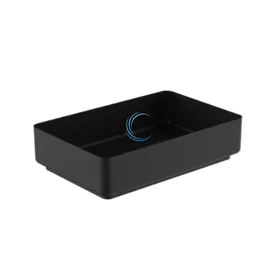 כיור מונח נירוסטה 9383 מלבני 34/52 ס"מ בגוון שחור מט + ונטיל תואם