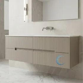 ארון אמבטיה תלוי מעוצב פז משטח חרס אינטגרלי שקוע