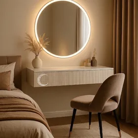 שידת איפור איב תלויה / קונסולה בגוון אפוקסי משטח אפוקסי