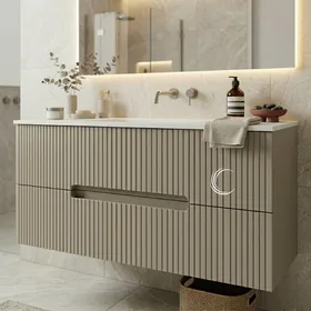 ארון אמבטיה תלוי מעוצב פז משטח חרס אינטגרלי שקוע