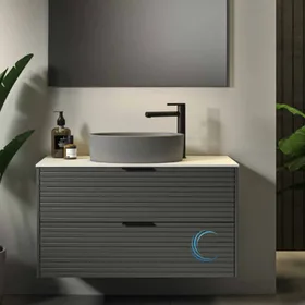 ארון אמבטיה תלוי בוסטון **אספקה מיידית** משטח בוצ'ר וכיור מונח