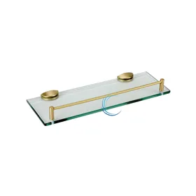 מדף זכוכית 21 בגוון זהב מט 35 ס"מ BRASS